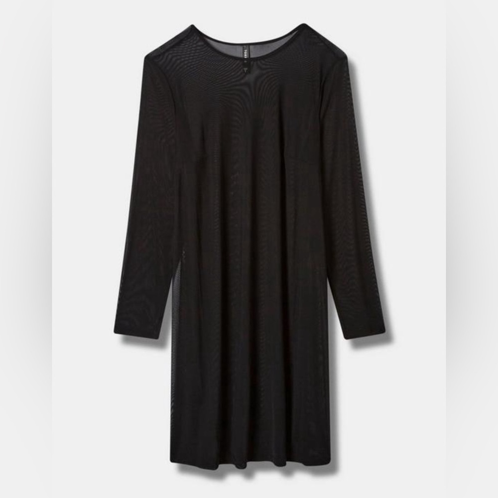 Torrid Short Mesh Long Sleeve Cover Up Dress Black Size 3 / 3XL